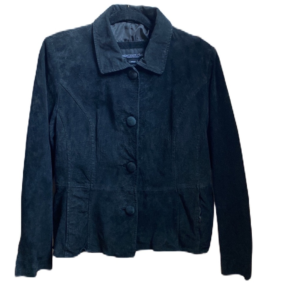 Monterey Bay Size 14 Women’s 100% Leather Jacket Black Suede Coat Womens Size XL